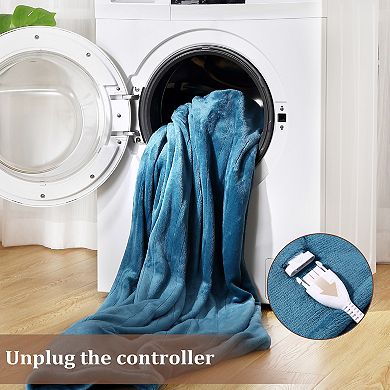 Garvee Dual-Side Comfort Electric Flannel Blanket 5 Heat Settings 10H Auto-Off & Reversible Design