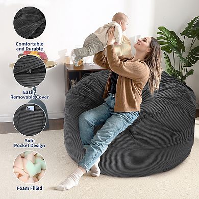 Garvee Convertible Bean Bag Sofa Mattress Dual-Use Fold Out Bed with Removable Washable Cover
