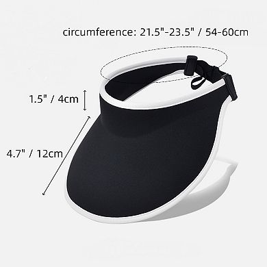 Women's Wide Brim Sun Visor Hat with Contrast Trim and Adjustable Back Strap
