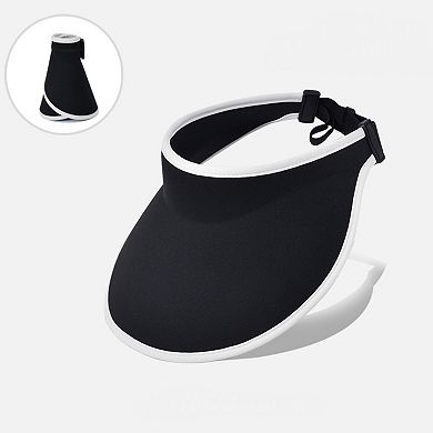 Women's Wide Brim Sun Visor Hat with Contrast Trim and Adjustable Back Strap