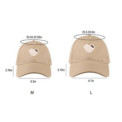 Women's Pixel Heart Wide - Brim Baseball Cap