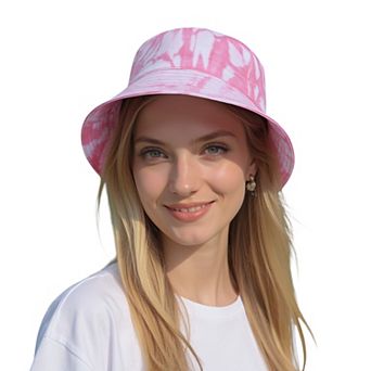 Summer Fisherman Hat Outdoor Travel Tie Dye Bucket Hat with Wide Brim Casual Sun Protection