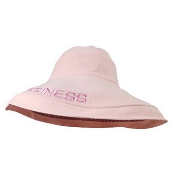Women's "HAPPINESS" Embroidered Wide - Brim Bucket Hat