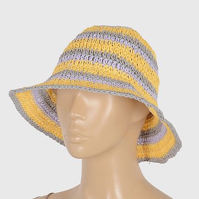 Women's Vibrant Multicolored Crochet Bucket Hat