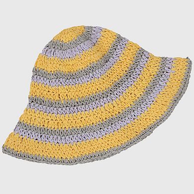 Women's Vibrant Multicolored Crochet Bucket Hat