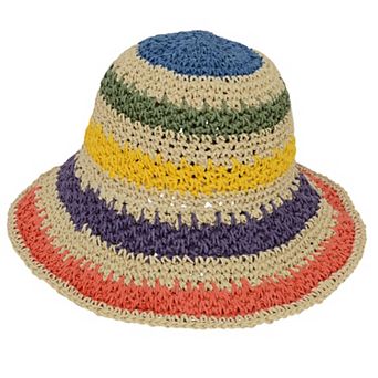 Women's Vibrant Multicolored Crochet Bucket Hat