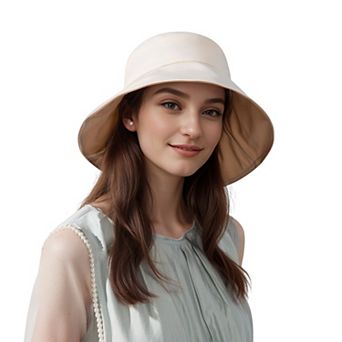 Wide Brim Bucket Hat Back Bow Detail for Sun Protection and Stylish Summer Looks