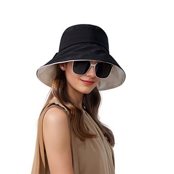 Wide Brim Bucket Hat Back Bow Detail for Sun Protection and Stylish Summer Looks