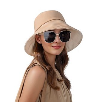Wide Brim Bucket Hat Back Bow Detail for Sun Protection and Stylish Summer Looks