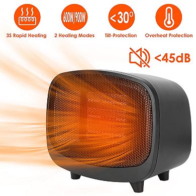 Mini Electric Space Heater Portable Ceramic Heater Fan with Overheat & Tip-Over Protection
