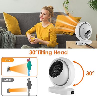 380W Portable Space Heater with 30° Tilt, Fast Heating, Overheat & Tip-Over Protection