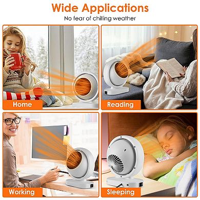 380W Portable Space Heater with 30° Tilt, Fast Heating, Overheat & Tip-Over Protection