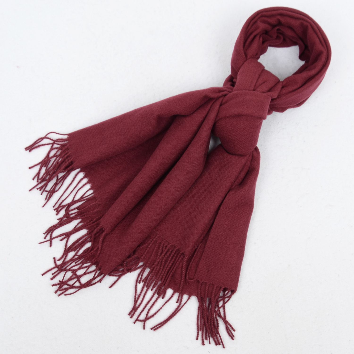 Women's Winter Cashmere Feel Scarf Solid Color Classic Fringe