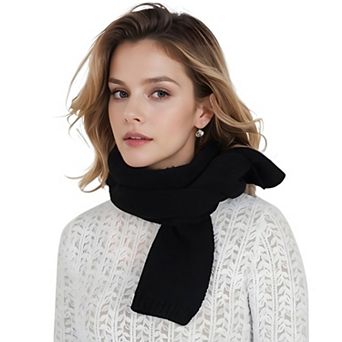 Solid Color Knitted Scarf Winter Neck Warm Wrap Stylish Cold Weather Accessory for Women