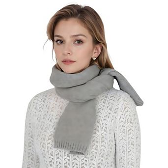 Solid Color Knitted Scarf Winter Neck Warm Wrap Stylish Cold Weather Accessory for Women