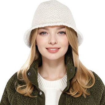 Women's High Pile Fleece Bucket Hat with Soft Textured Fabric and Modern Casual Design