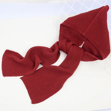 Women's Knitted Hooded Scarf with Versatile Design and Warm Ribbed Texture for Stylish Comfort