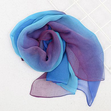Women's Gradient Chiffon Scarves with Flowing Ruffled Edges in Vibrant Multi-Color Designs