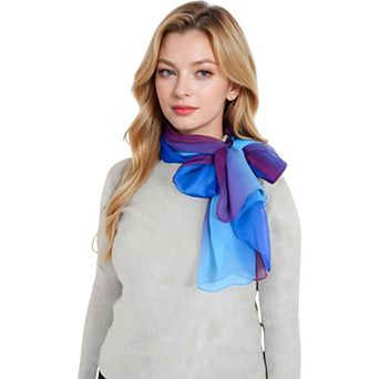 Women's Gradient Chiffon Scarves with Flowing Ruffled Edges in Vibrant Multi-Color Designs
