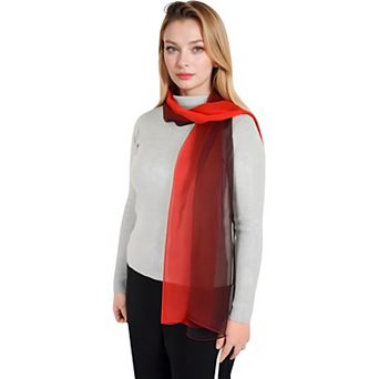 Women's Gradient Chiffon Scarves with Flowing Ruffled Edges in Vibrant Multi-Color Designs