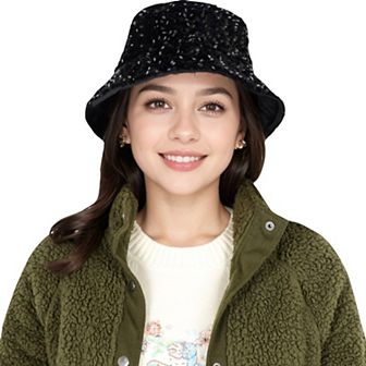 Women's Sequin Bucket Hat with Sparkling Design and Reversible Feature