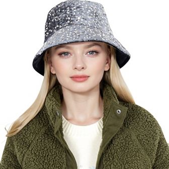 Women's Sequin Bucket Hat with Sparkling Design and Reversible Feature
