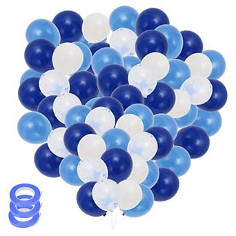 60 pc Latex Party Balloons, 10-inch 12-inch Round Helium Balloons with Ribbon for Party Decorations