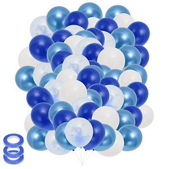 60 pc Latex Party Balloons, 10-inch 12-inch Round Helium Balloons with Ribbon for Party Decorations