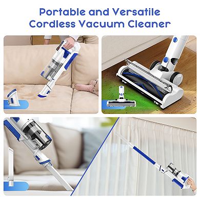 WHALL Lightweight Cordless Stick Vacuum with LED Display and Multiple Attachments