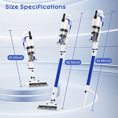 WHALL Lightweight Cordless Stick Vacuum with LED Display and Multiple Attachments