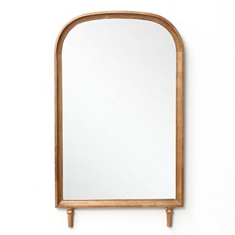 LuxenHome Horizon Arch Wooden 23.6" W x 39.6" H Wall Mirror with Legs