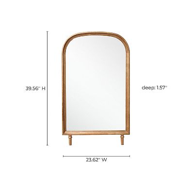 LuxenHome Horizon Arch Wooden 23.6" W x 39.6" H Wall Mirror with Legs