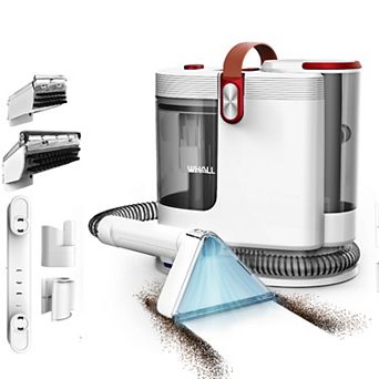 WHALL Portable Carpet Cleaner, wide path tool & self-cleaning, removes pet stains on home carpets, u
