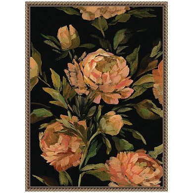 Sylvie Moody Floral 3 Framed Canvas by Annie Quigley