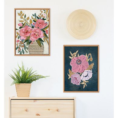 Sylvie Three Pink Peonies Framed Canvas by Mackenzie Nelson