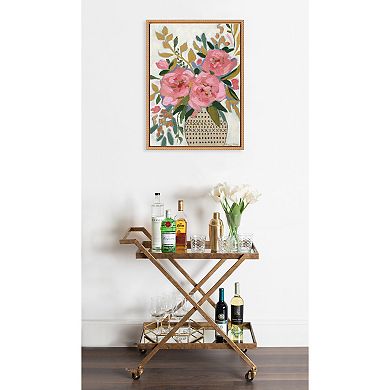Sylvie Three Pink Peonies Framed Canvas by Mackenzie Nelson