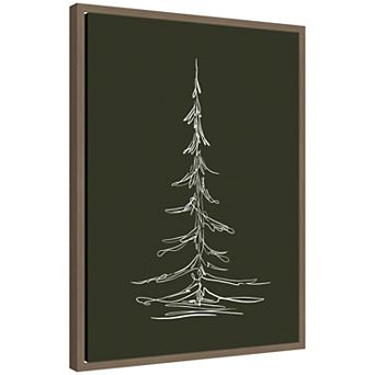 Sylvie Framed Canvasist Evergreen Trees Sketch 2 Green by The Creative Bunch Studio