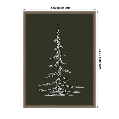 Sylvie Framed Canvasist Evergreen Trees Sketch 2 Green by The Creative Bunch Studio