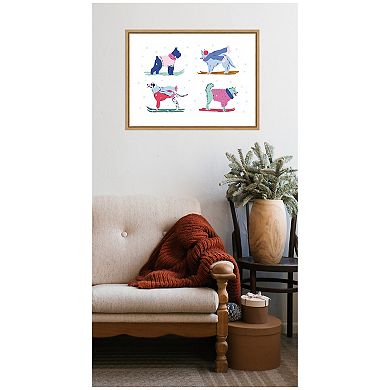 Sylvie Framed Canvas Ski Dogs 2 by Krissy Mast