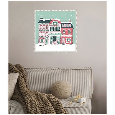 Sylvie Snowy Christmas Village Framed Canvas by Krissy Mast