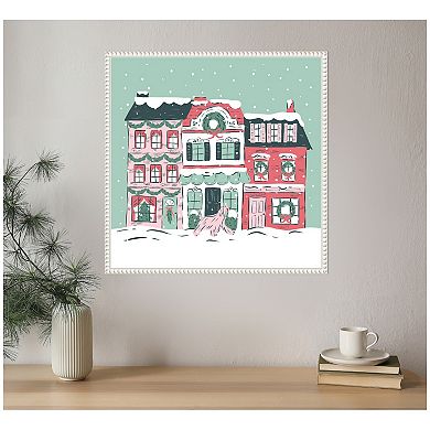 Sylvie Snowy Christmas Village Framed Canvas by Krissy Mast
