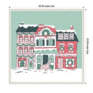 Sylvie Snowy Christmas Village Framed Canvas by Krissy Mast