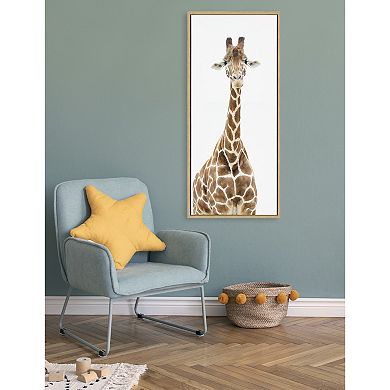 Sylvie Standing Giraffe Framed Canvas by Amy Peterson