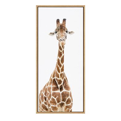 Sylvie Standing Giraffe Framed Canvas by Amy Peterson