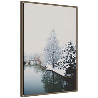 Sylvie Framed Canvas Winter Magic On The River Cam in Cambridge by Laura Evans