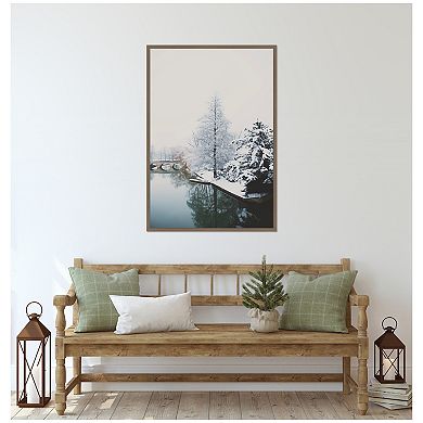 Sylvie Framed Canvas Winter Magic On The River Cam in Cambridge by Laura Evans