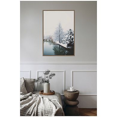 Sylvie Framed Canvas Winter Magic On The River Cam in Cambridge by Laura Evans