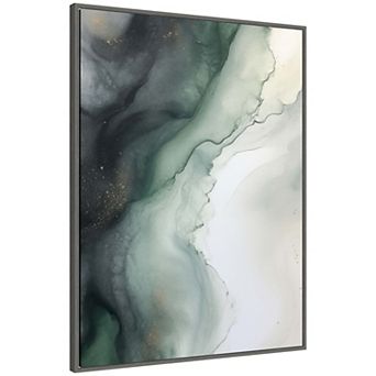 Sylvie Green Wave Framed Canvas by Amy Lighthall