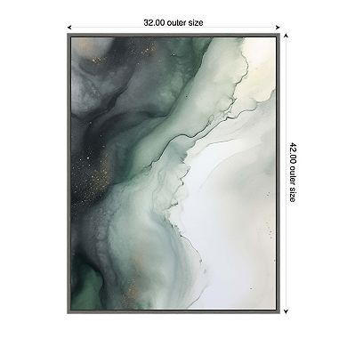 Sylvie Green Wave Framed Canvas by Amy Lighthall
