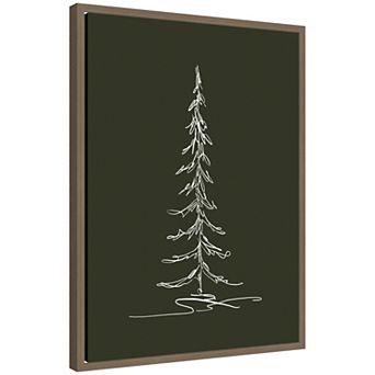 Sylvie Framed Canvasist Evergreen Trees Sketch 1 Green by The Creative Bunch Studio